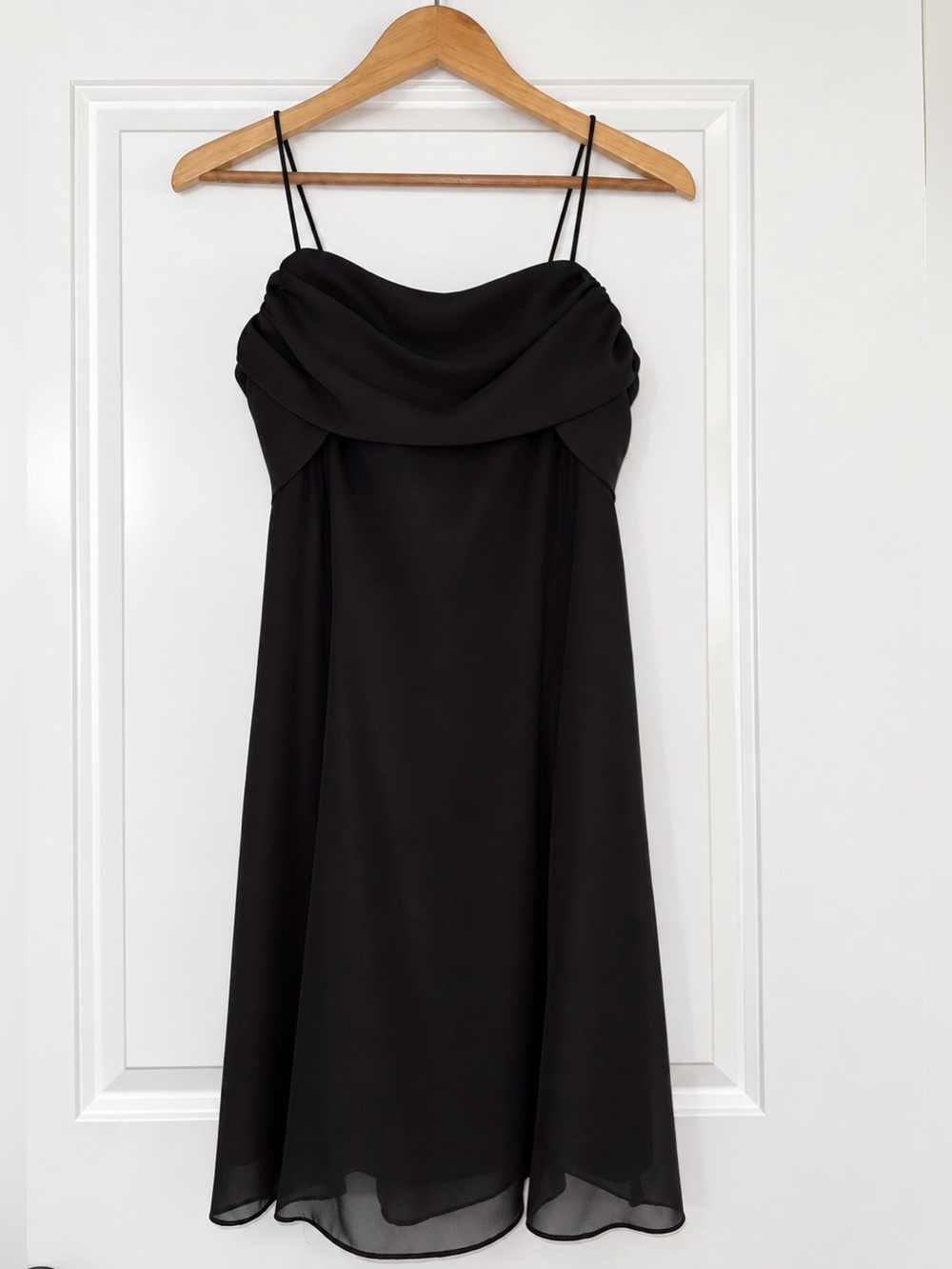 Betsy & Adam Black Chiffon Y2K Homecoming Cocktail Dress Size 10